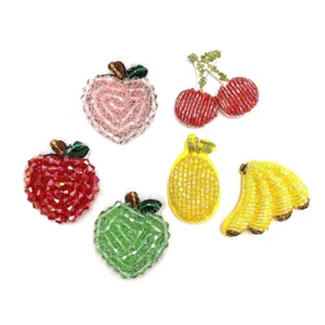 6pcs DIY Beaded Hairpin Clothing Accessories Craft Cartoon Cherry Banana Pattern - Picture 1 of 12