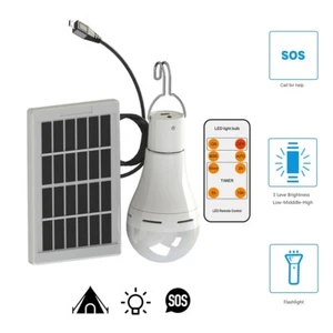 7W Solar Glühbirne wiederaufladbare Leucht LED Birne mit Fernbedienungs Timer - Bild 1 von 12