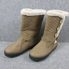 Winter Snow Boots Womens UK 5 Beige Mid Calf Fleece Lined Casual Outdoors