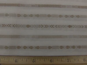 Tela a Rayas Blanco y Tejido Taupe/Sin Marca/2.25yds./Nuevo/Tela 100% Algodón - Imagen 1 de 2
