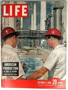 LIFE Magazine VTG Oct 4 1948 American Industry, Dewey Truman, Texas Battleship - Foto 1 di 11