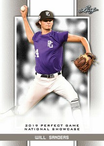 WILL SANDERS 2019 LEAF PERFECT GAME "Red" PARALLEL ROOKIE CARD! LTD 45!