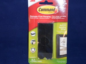 Command 3M Damage Free Large Picture Hanging Strips Black NIP D4 - Picture 1 of 3