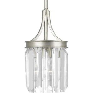 Progress Lighting P5320-134 Glimmer One-Light Mini-Pendant, Silver Ridge - Picture 1 of 5