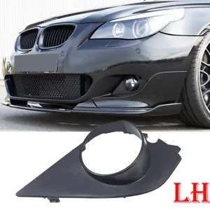 Left For 03-09 BMW E60 E61 M Sport Front Bumper Fog Light Grille Cover Black - Picture 1 of 5