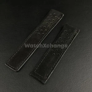 Black Suede Leather Strap For TAG Heuer Carrera Monaco 20mm 22mm 24mm - Picture 1 of 5