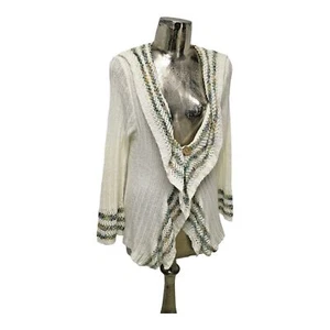 STEPHEN.Y Cardigan Size L/XL 16-18 Cotton Knit Top (EU44-46) Vintage Women's - Picture 1 of 10
