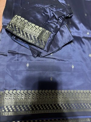Pure Silk Saree With Stitched Blouse  - Image 1 of 2