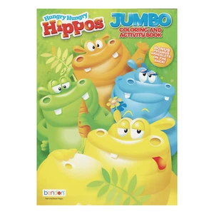 HASHBRO - Hungry Hungry Flusspferde Jumbo Mal- & Aktivitätsbuch für Kinder - 80 Seiten - Bild 1 von 8