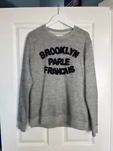 BWGH Brooklyn We Go Hard BROOKLYN GREY Parle Francais 50% WOLLE Größe LARGE - Bild 1 von 5