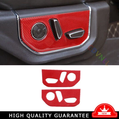 Panel de botones de manija de ajuste de asiento para Ford F150 F-150 2015-2020 vinilo fibra de carbono Foto 1 de 4