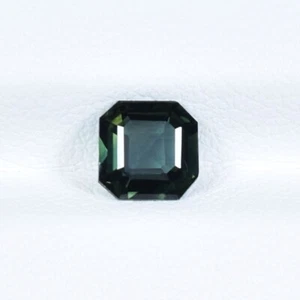 1.05 ct LUSTROUS NICE DEEP BLUE GREEN NATURAL TEAL SAPPHIRE - SQ Octagon Video ! - Picture 1 of 2