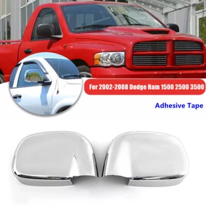 ABS Chrome Side Wing Mirror Cover Cap For 2002-2008 Dodge Ram 1500 2500 3500 - Picture 1 of 7