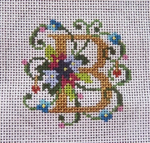 Lee Needle Arts 18 Mesh handbemalt 3" Nadelspitze Leinwand Blumen Buchstabe B BJ01B - Bild 1 von 3