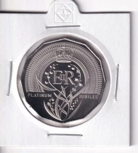 AUSTRALIA 2022 50 CENT COIN PLATINUM JUBILEE OF HER MAJESTY QUEEN ELIZABETH II - Picture 1 of 2
