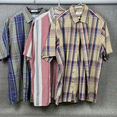 Lote 3 Camisas Deportivas Flecha Azul Salmón Blanco Cuadros Playa Verano Abotonadas Talla L Foto 1 de 4