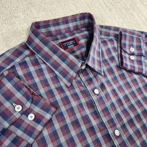 Camisa Untuckit Hombre XL Performance Pico Abotonada Dre Cuadros Secado Rápido Gris Azul - Imagen 1 de 10