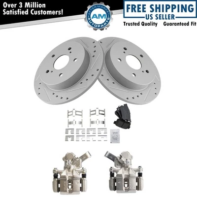 Pinzas de freno traseras pastillas de cerámica y rotores perforados para Suzuki SX4 2007-2013 Foto 1 de 4