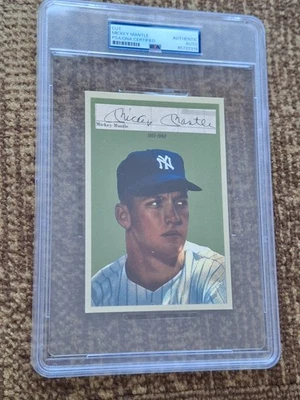 Mickey Mantle PERSONALIZADO FIRMADO EN NEGRO CORTE 1/1 EN POSTAL 4X6 PSA/ADN #2319 Foto 1 de 3
