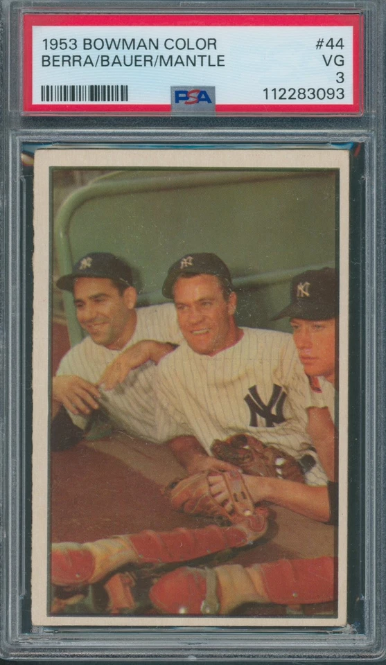 Bowman 1953 color #44 Berra/Bauer/Mantle PSA VG3 *3093 Foto 1 de 1