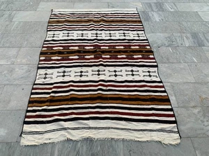 5x7 ft Antique African Fulani Blanket Hand Made Wedding Blanket Tents Mali Decor - Picture 1 of 15