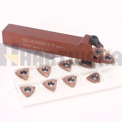 Indexable Lathe Threading Left Hand Holder SEL1616H16 Carbide Inserts 16VERAG60 - Image 1 of 4