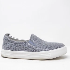 Zapatilla sin cordones Earth Shoes clavo de palo de rosa azul claro patrón Chevron de 8,5 M - Imagen 1 de 9