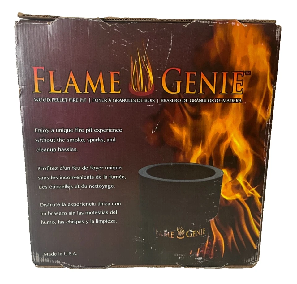 Flame Genie FG-16 Aleación de Acero Madera Pellet Fogata Negro Moderno - Envío Gratis Foto 1 de 4