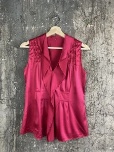 Tahari Women's Hot Pink 100% Silk Top Size S Lovely Condition - Picture 1 of 5