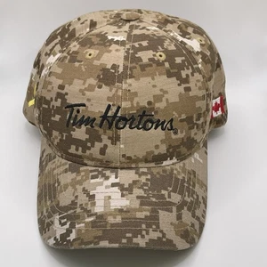 Tim Hortons Kandahar 2011 Camo Baseball Hat Army Base Afghanistan Rare - Picture 1 of 9