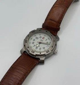 Vintage Swiss Army Military Titanium Mens Watch Swiss Quartz 37mm Leather Band - Picture 1 of 7