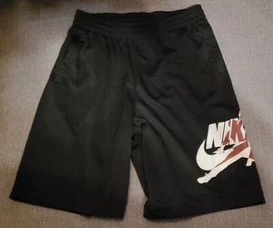 Nike Air Jordan Basketball Shorts Boy’s Large 12-13 years Black Logo Print Retro - Picture 1 of 7