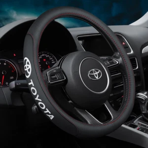 Toyota-Lenkradbezug Lenkradschutz Lenkradschoner Lenkradhülle Auto Logo Schwarz/ - Bild 1 von 7