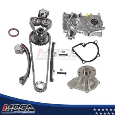 Kit de cadena de distribución juego de bomba de agua de aceite para 91-98 Nissan 240SX 2,4 L DOHC KA24DE Foto 1 de 4