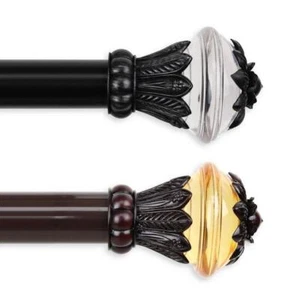 Rod Desyne Single Curtain Rods Paradise Non Telescoping Drapery Single Rod Black - Picture 1 of 2