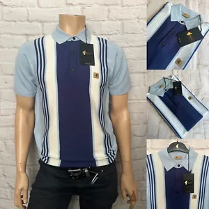 Gabicci Vintage "Searle" Short Sleeve Knitted Polo, Blue, Medium, BNWT - Picture 1 of 7