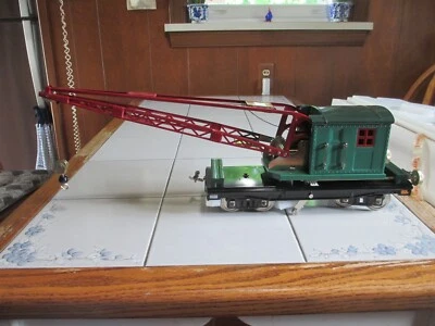Lionel 219 Derrick Car Peacock and Dark Green Standard Gauge - Image 1 of 4