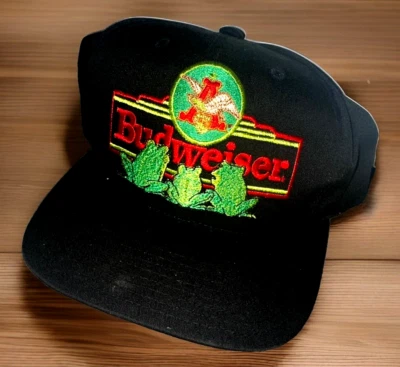 Rare Vintage 1994 Budweiser Snapback 3 Frogs Embroidered Hat Snapback - Image 1 of 4