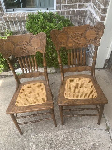 Vintage Carved Chairs Set Of 2 Cover