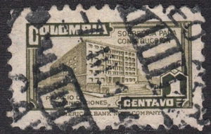 1947 Colombia SC# RA33 - Post & Telegraph Building - Postal Tax Stamp - Used - Picture 1 of 2