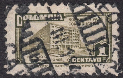 Colombia SC# RA33 1947 - Edificio de correos y telégrafos - Sello fiscal postal - Usado Foto 1 de 2