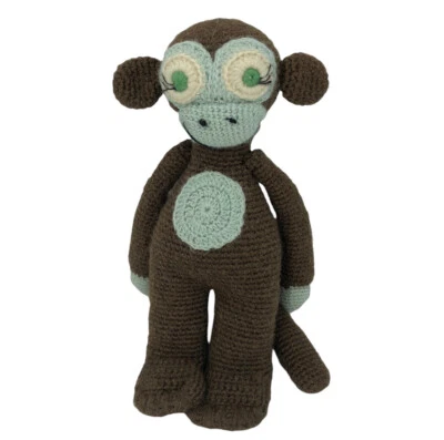 Crochet Monkey Plush Alpaca Wool Blend Green Eyed Petunia Petunia Stuffed Animal - image 1 of 4