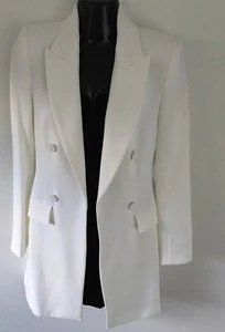 Zara Blazer AU/10 US/6 Medium EUR M Tailored White Lined Suit Jacket Wedding - Picture 1 of 9