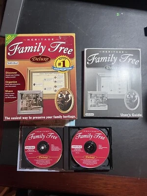 Heritage Family Tree Deluxe Software CD-Roms For Windows - Includes Manual & CDs - Image 1 of 4