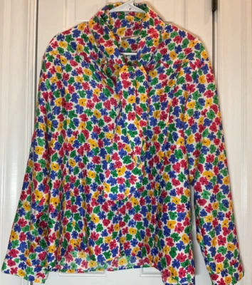 BLUSA LESLIE FAY VINTAGE MANGA LARGA TALLA 12 100% POLIÉSTER USADA EN EXCELENTE ESTADO Foto 1 de 2