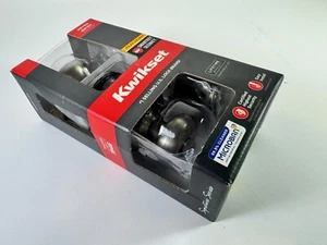 Kwikset Juno Satin Nickel Entry Door Knob Featuring Smartkey Security w Microban - Picture 1 of 11