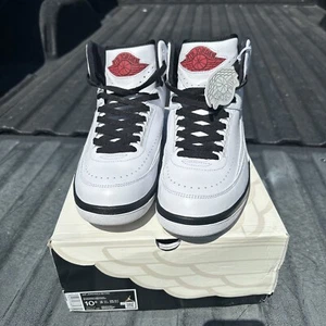 Jordan 2 Retro Chicago Red Black White Leather (DX2454-106) Men Size 10.5 Used - Picture 1 of 7