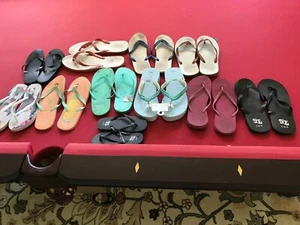 11 PAIR OF FLIP FLOPS SOME NEW SOME USED - Picture 1 of 9