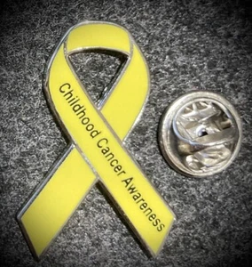 *NEW* Childhood Cancer Yellow Awareness ribbon enamel badge / brooch.Charity. - Picture 1 of 1