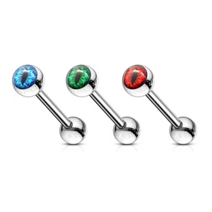 3-14 Gauge 5/8" Barbell Snake Eye Inlaid Ball 316L Surgical Steel Barbells T274  - Picture 1 of 3